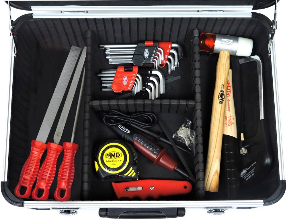 FAMEX 418-88 Profi Alu Werkzeugkoffer bestückt mit Werkzeug Set - PROFESSIONAL - 128-tlg.-4