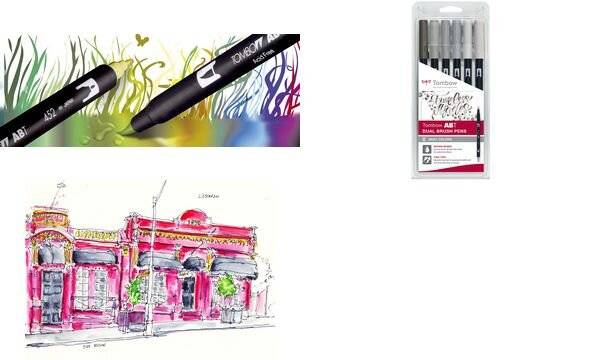 Tombow Doppelfasermaler "DUAL BRUSH PEN ABT",6er Gray Colors-1