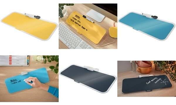Desktop-Memoboard Cosy 380x150x60mm Glas grau-3