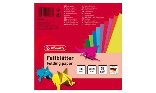 Faltblätter 20X20cm 100 Blatt farbig sortiert-1