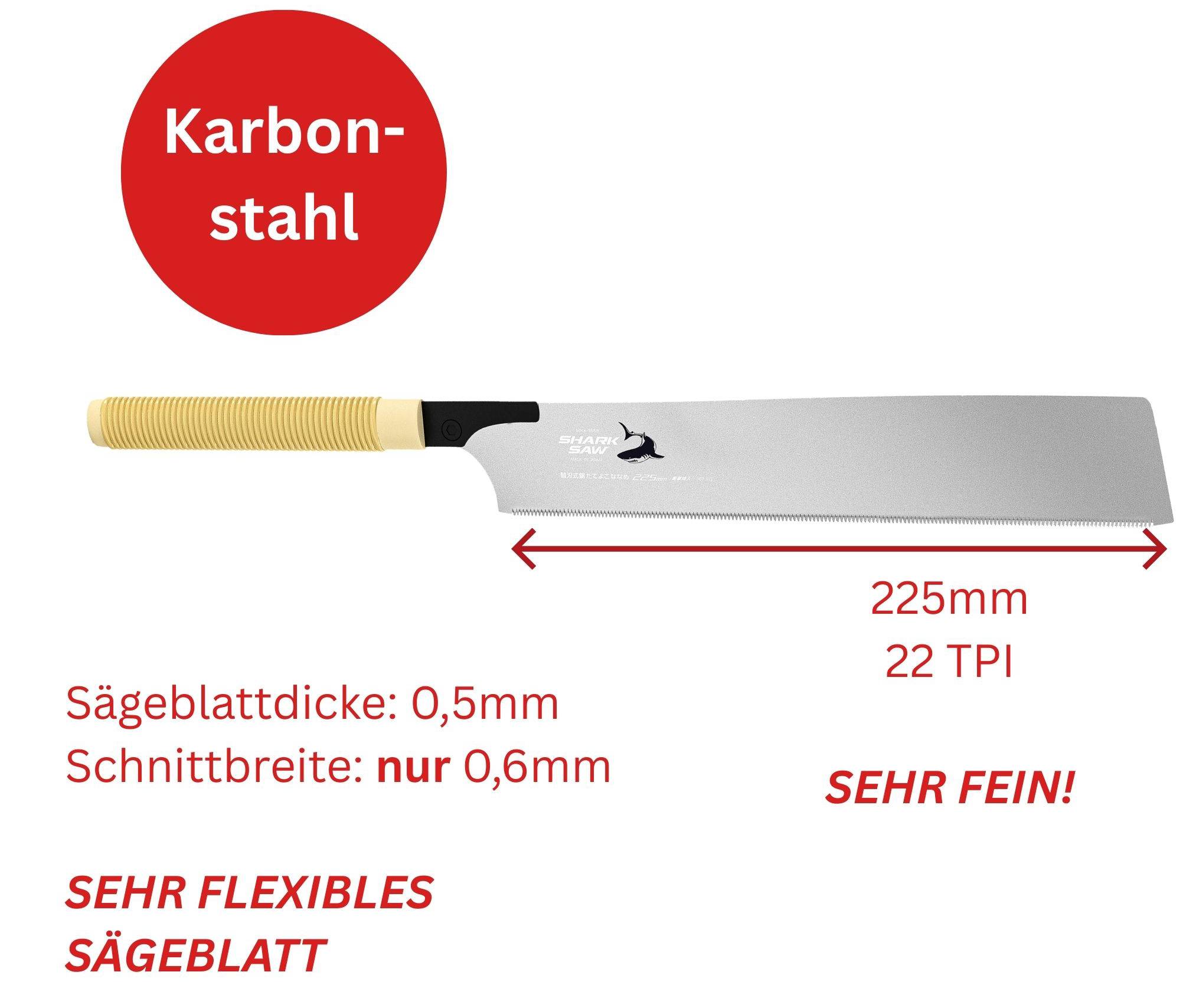 Japansäge Kataba FAMEX 5537 - 225mm - 22 Zähne pro Zoll - für feinste Arbeiten - PROFESSIONAL-1