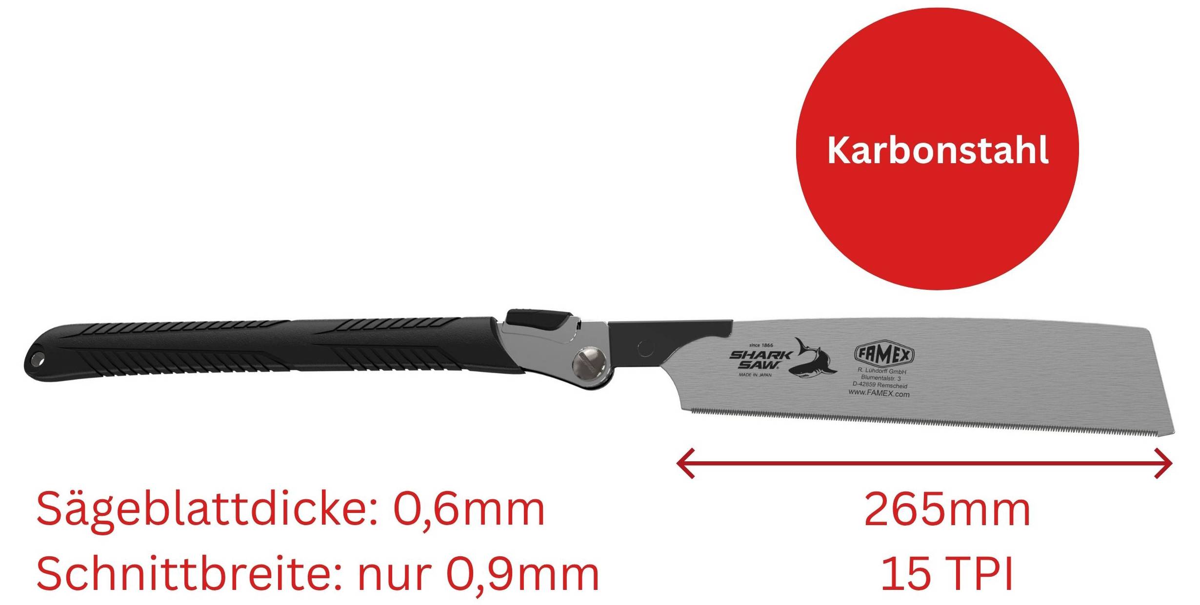 FAMEX 5525 Profi Japansäge - Kataba – Klappsäge 265mm – 15 Zähne pro Zoll - PROFESSIONAL-3