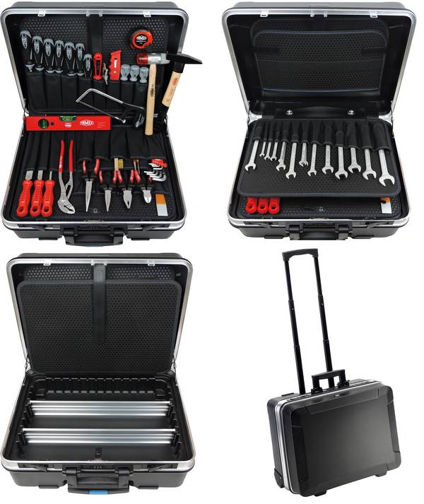 FAMEX 606-78 bestückter Profi Werkzeugkoffer in ABS-Schallenkoffer - 98-tlg. - PROFESSIONAL