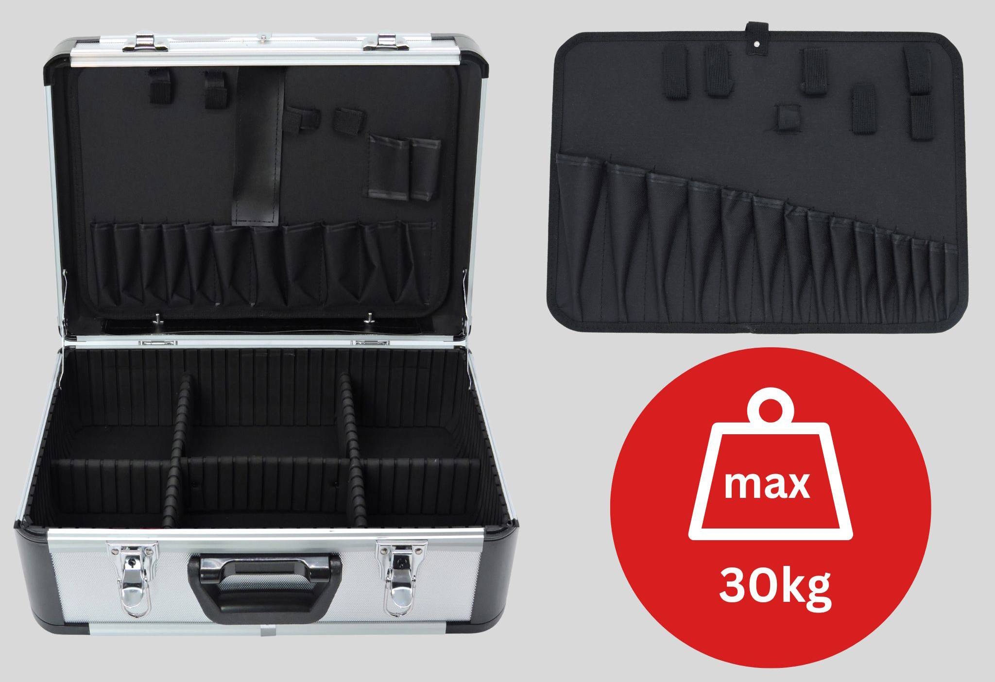 FAMEX 702-L Alu Werkzeugkoffer leer ohne Werkzeug - Robuster Koffer aus Aluminium, max. Traglast 30 kg-3