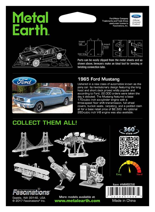 Metal Earth Ford 1965 Mustang Metallbausatz-3