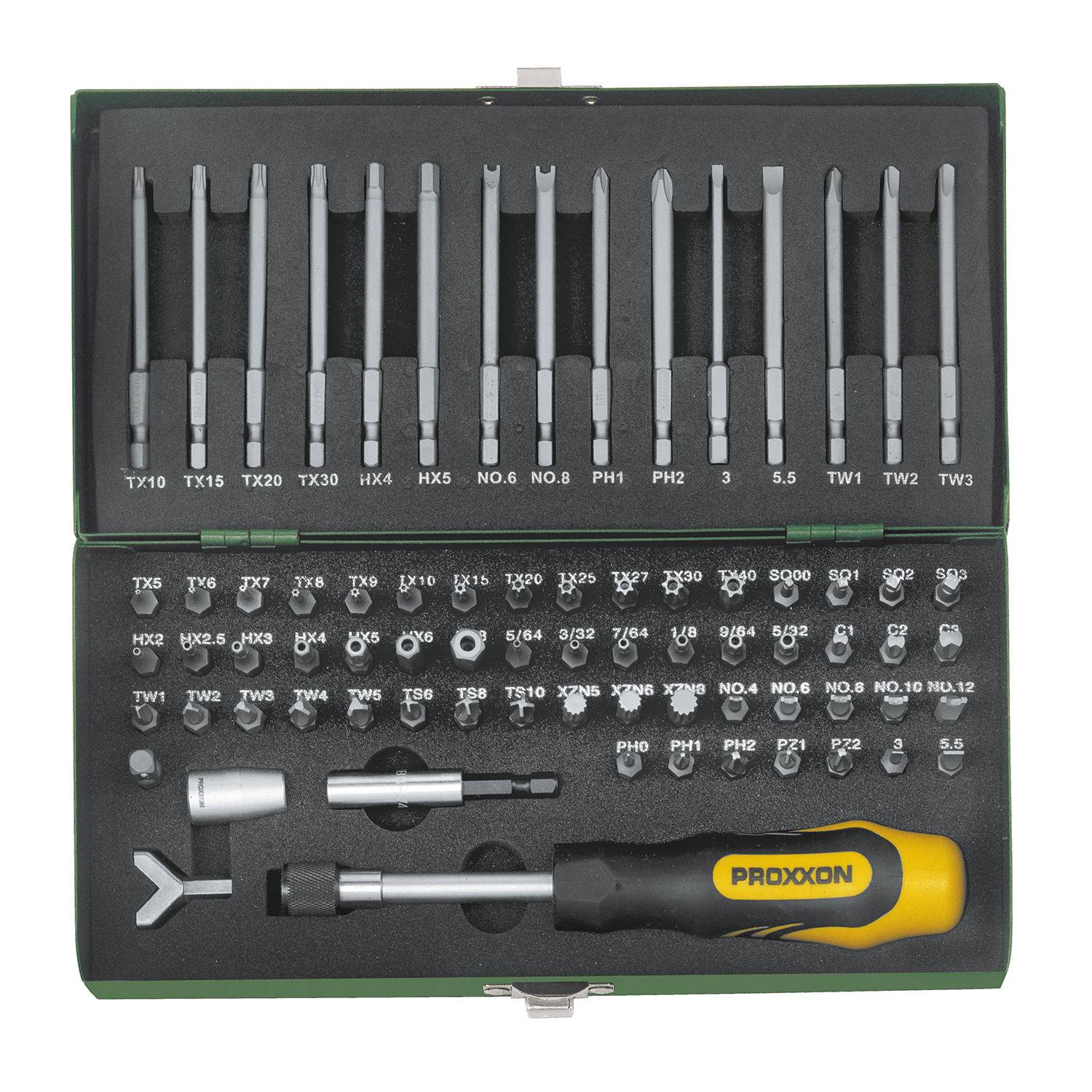 Proxxon Sicherheits- und Spezial-Bit-Set 23107, 75-teilig, mit Stahlkasten-3