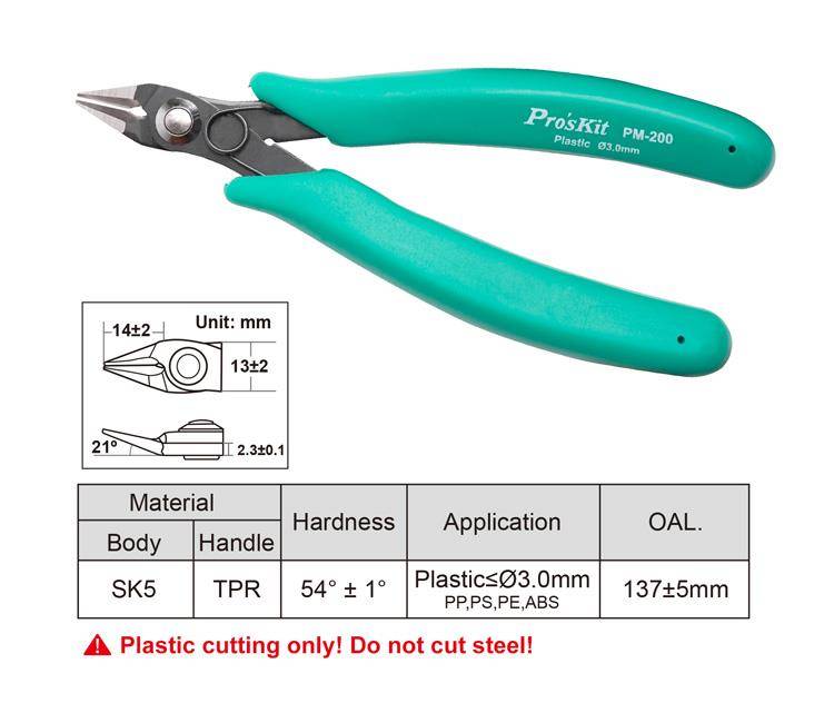 PRO'S KIT Spezial-Seitenschneider für Kunststoff/ Plastik bis 3mm-3