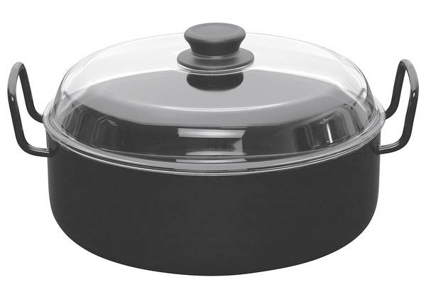Riess, 0459-022, Oma´s Schmorpfanne mit Glasdeckel 28 cm, CLASSIC EMAILLEPFANNEN, Emaile,