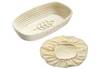 Westmark Gärkörbchen-Set, 2tlg., Gärkörbchen oval + Bezug, Mit Ähre, Peddigrohr/Baumwolle,