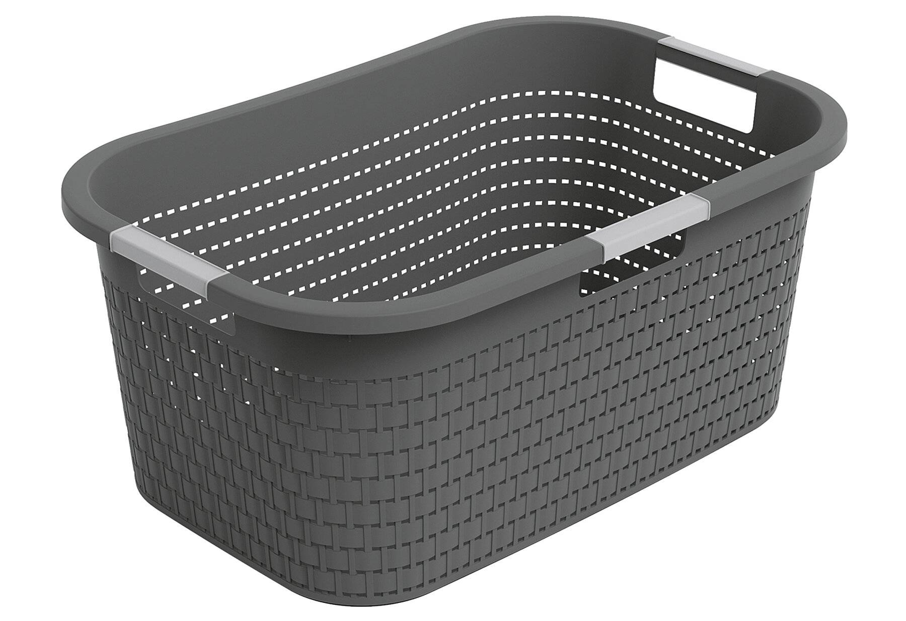Rotho Country Wäschekorb 40l, Kunststoff (PP) BPA-frei, anthrazit,-0