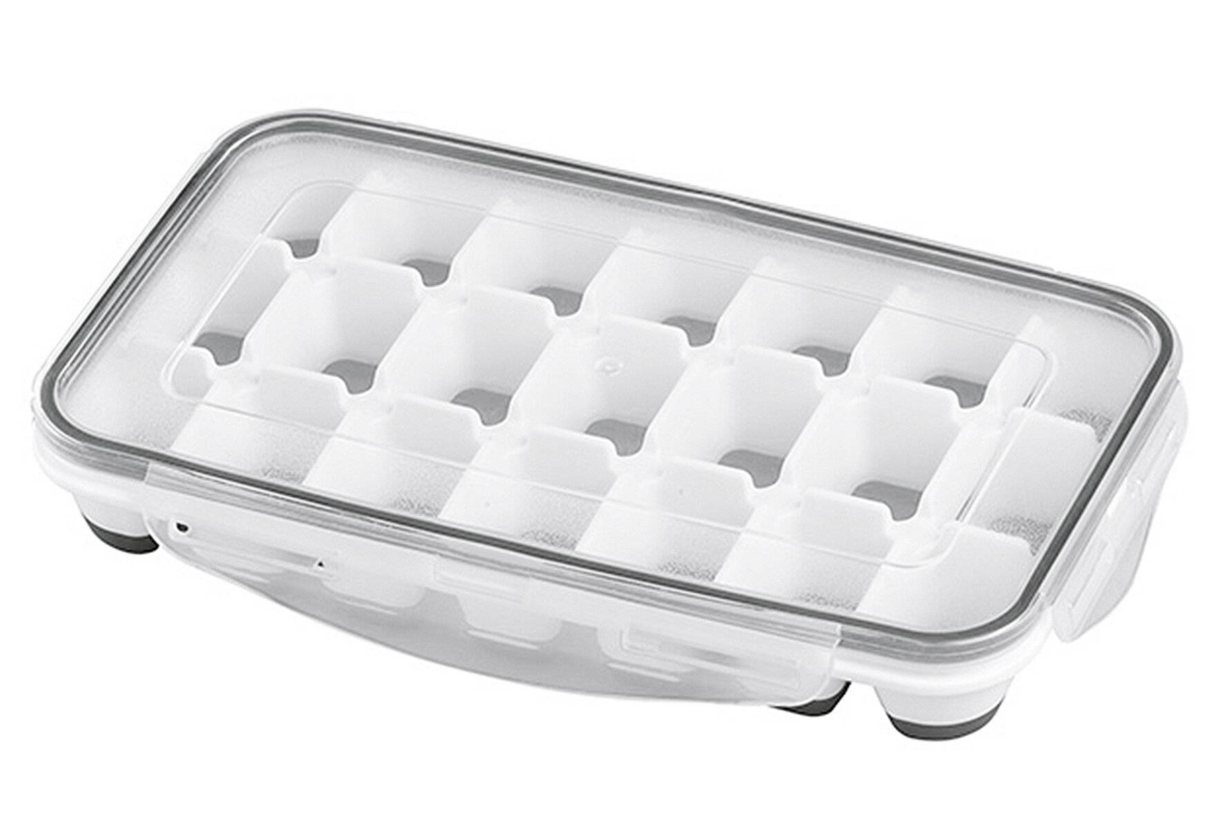 APS 2er Set Eiswürfelform inklusive transparentem Deckel, für je 21 Eiswürfel, Eiswürfelgröße:-2