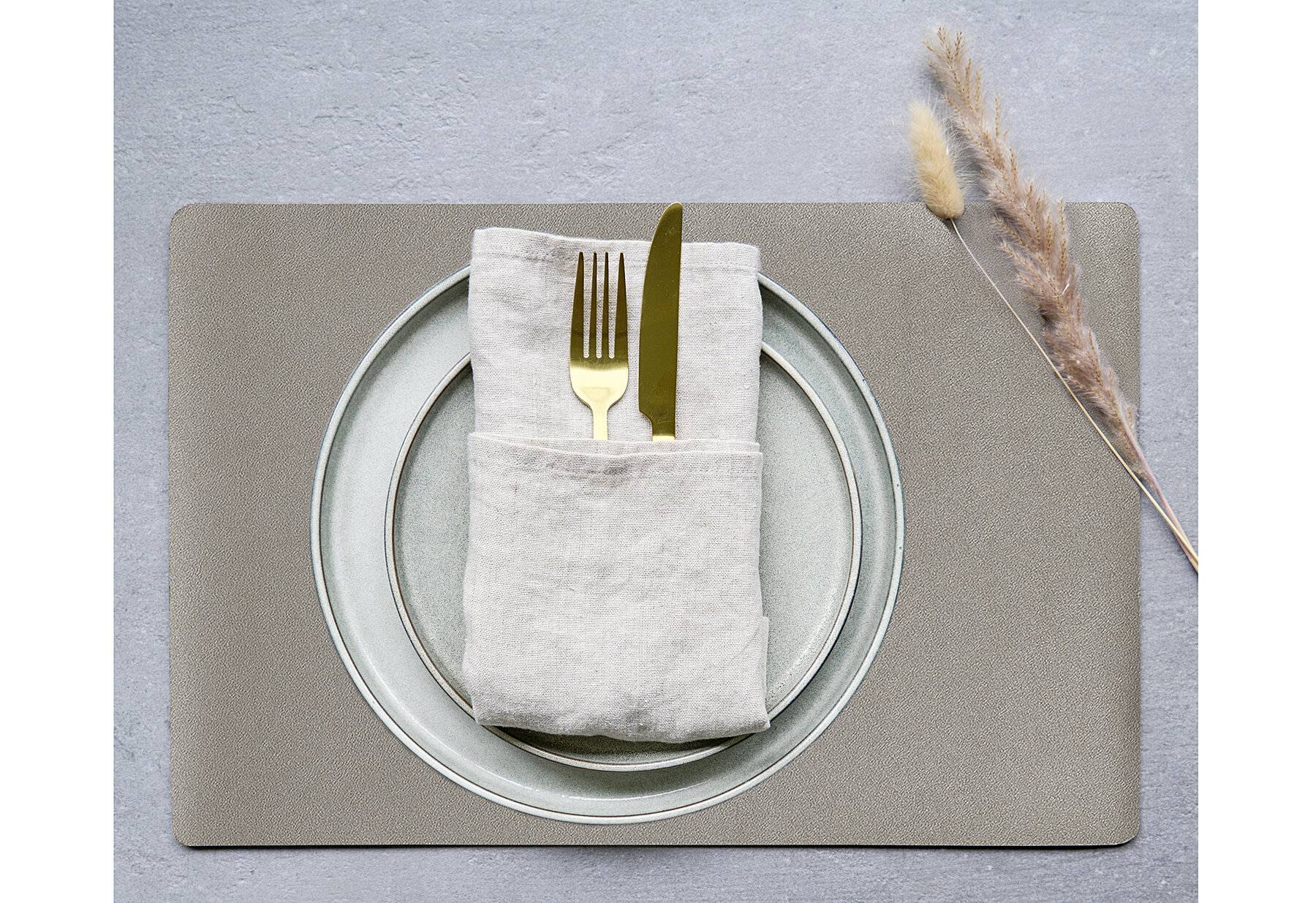 Zeller 27090 Platzset, Kunstleder, metallic Taupe, ca. 45 x 30 cm-2