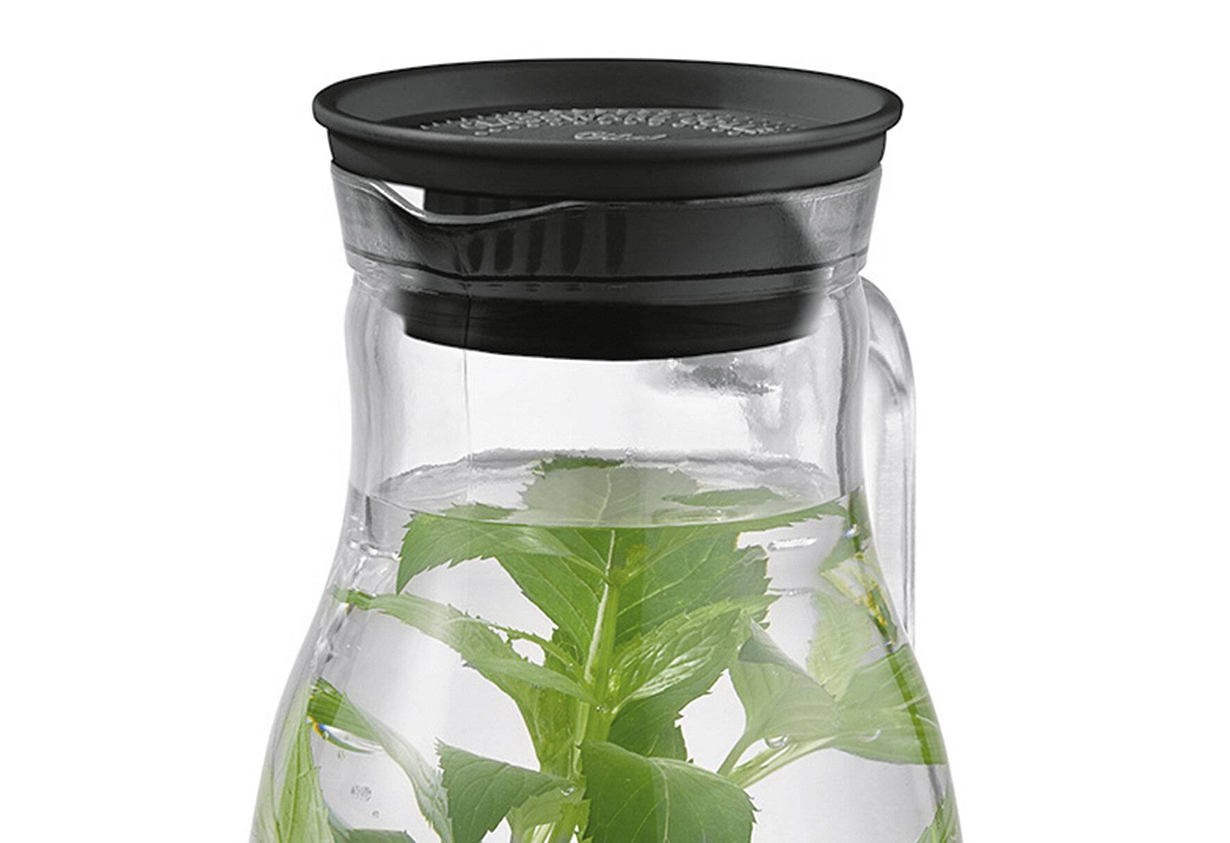 APS Glaskaraffe -OLD FASHIONED- Ø 12 cm, H: 26 cm, 1,8 Liter Glas, Polypropylen, Silikon-3