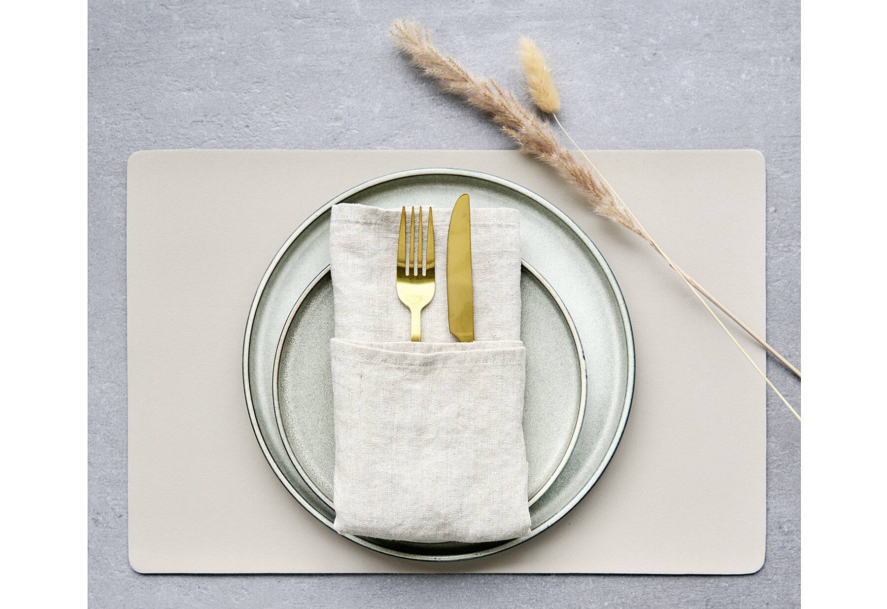 Platzset, Kunstleder, creme ca. 45 x 30 cm-2