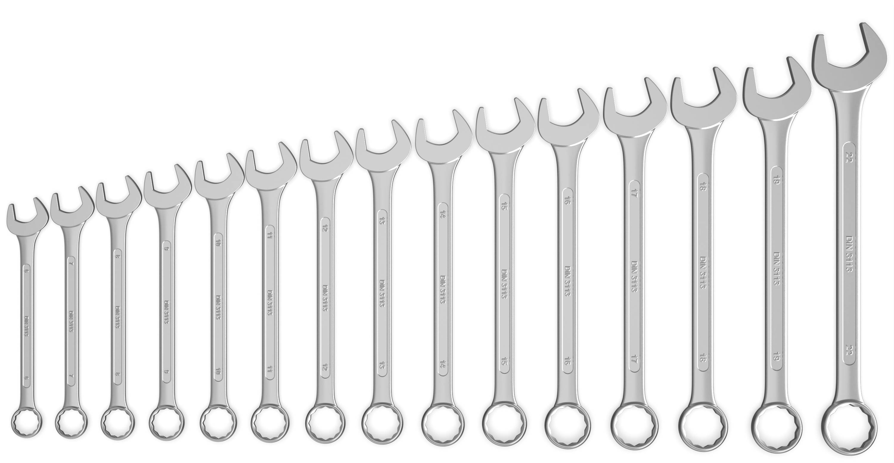 FAMEX 10349-15 Gabel-Ringschlüssel Satz in Tasche - Ringmaulschlüssel - Schraubenschlüssel Satz-2