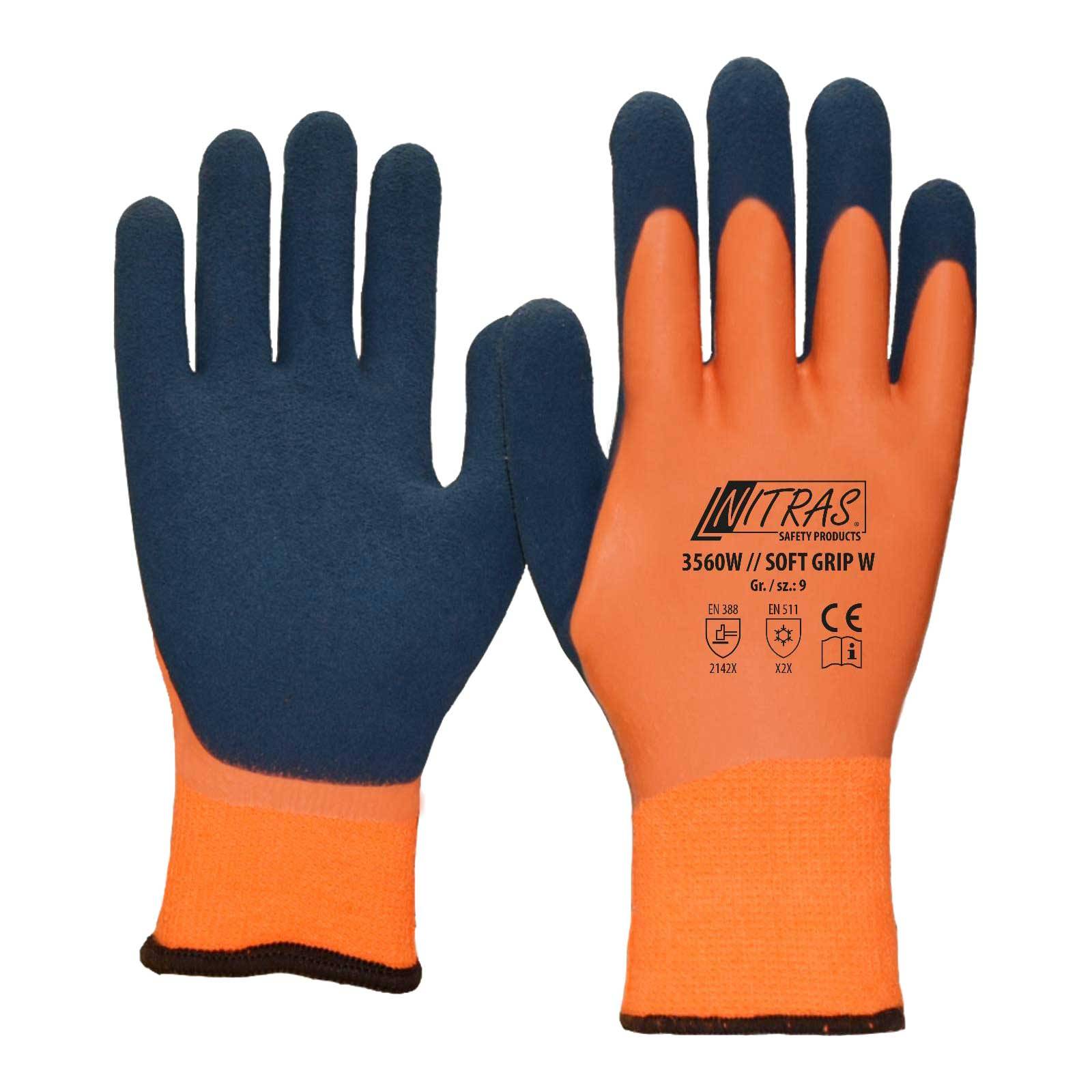 Kälteschutzhandschuh SOFT GRIP W Gr.11 orange/dunkelblau EN 388,EN 511 PSA II-0