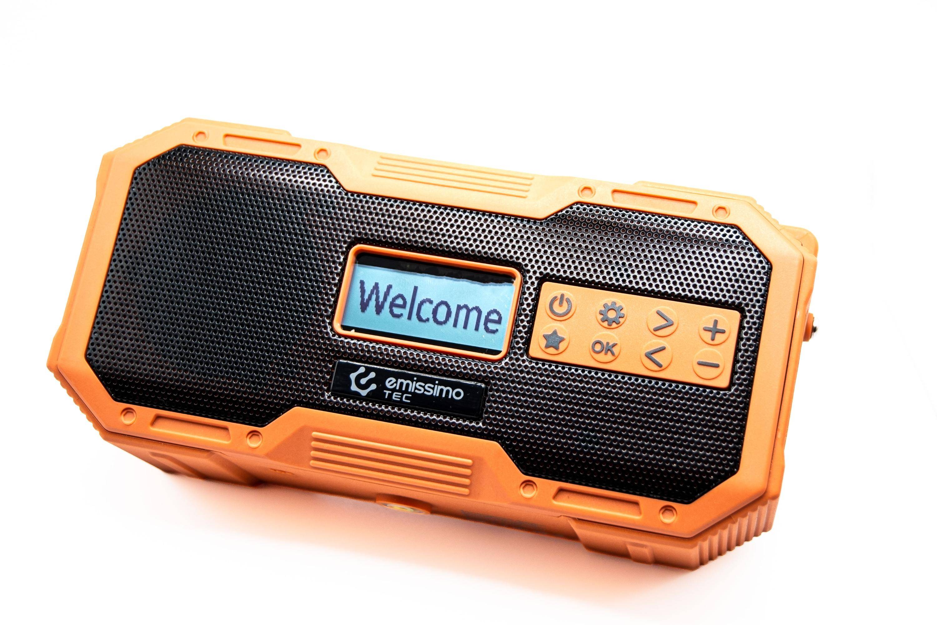 Emissimo Tec Naranya DAB+ Notfallradio Kurbelradio Solarradio Powerbank Taschenlampe USB-C Orange-5