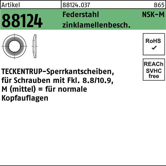 Sperrkantscheibe R 88124 NSK-M 10 Federstahl zinklamellenb. 1000St. TECKENTRUP-0