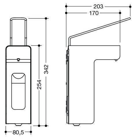 HEWI Desinfektions- und Seifenspender, 500ml, Edelstahl matt geschliffen-5