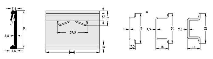 Federclip für 35mm Hutschienen, L 50mm-1