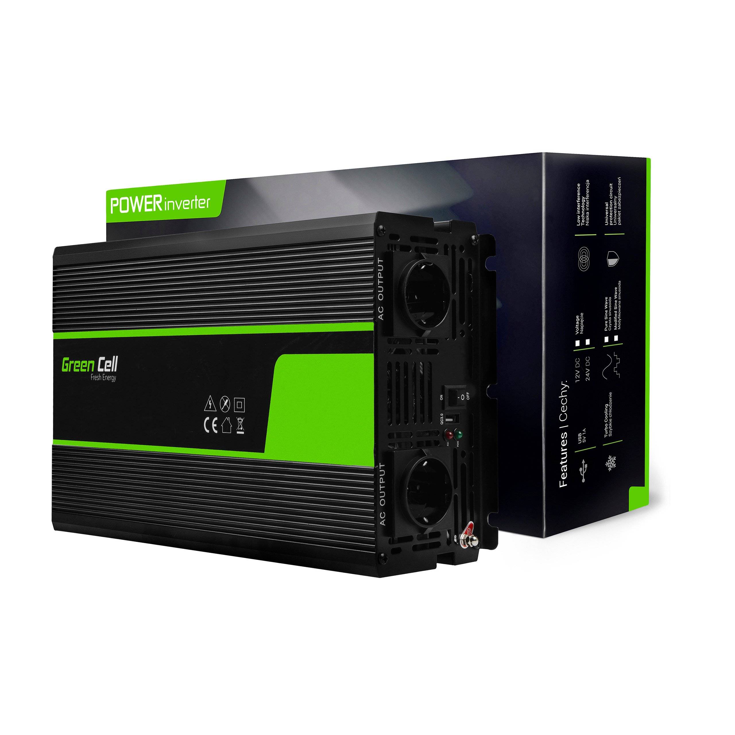 Green Cell Car Voltage Inverter - 24V to 230V - 3000W-1