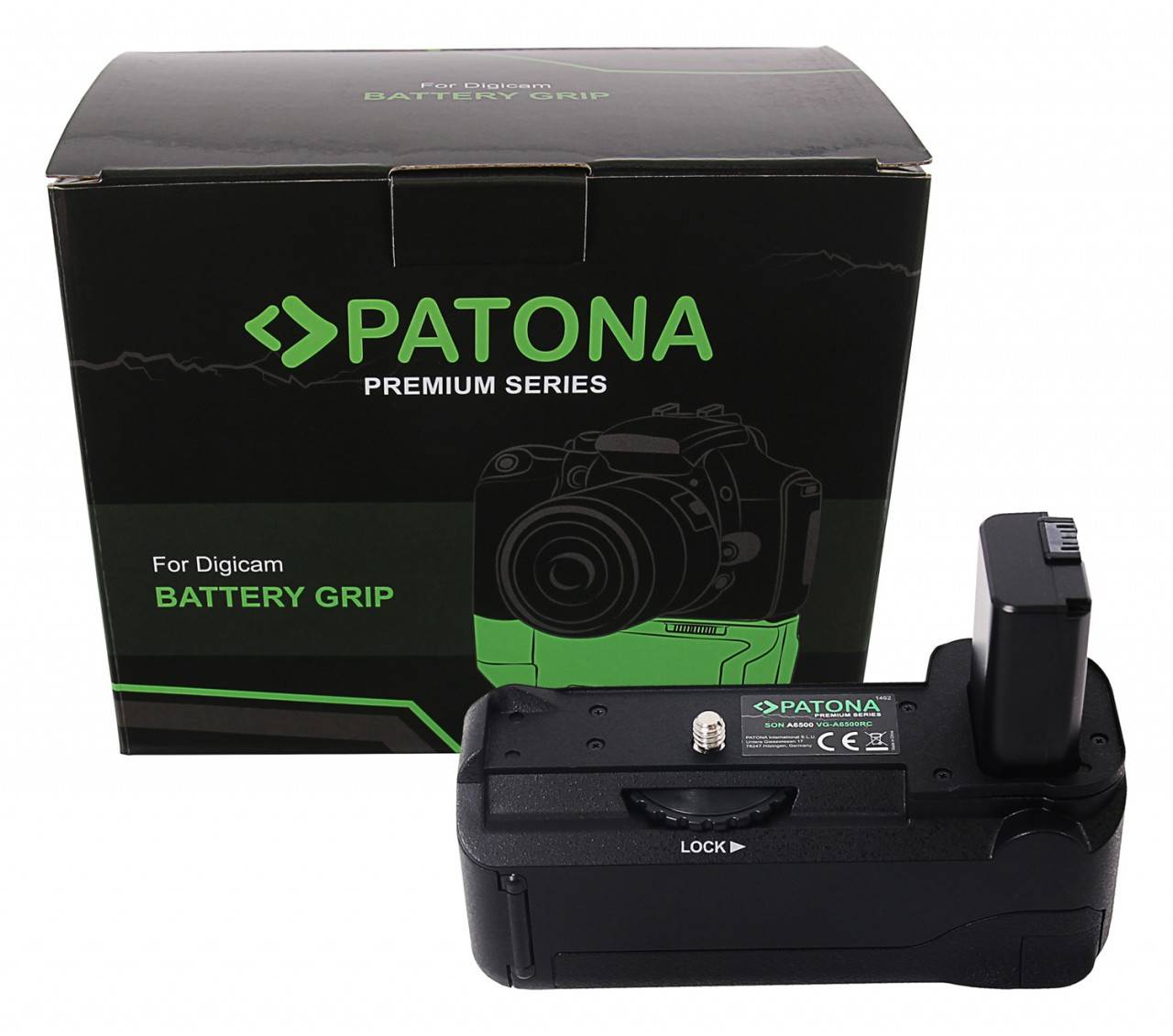 PATONA Premium Batteriegriff VG-A6500 Sony A6500 für 1 x NP-FW50 Akku inkl. Fernbedienung-0