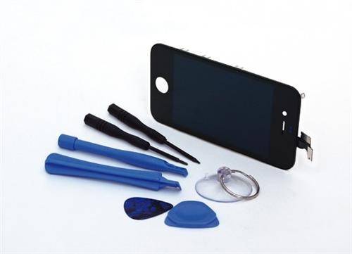 PATONA LCD LC Display Komplettset f. Apple iPhone 4 4G schwarz inkl. Werkzeugset-0