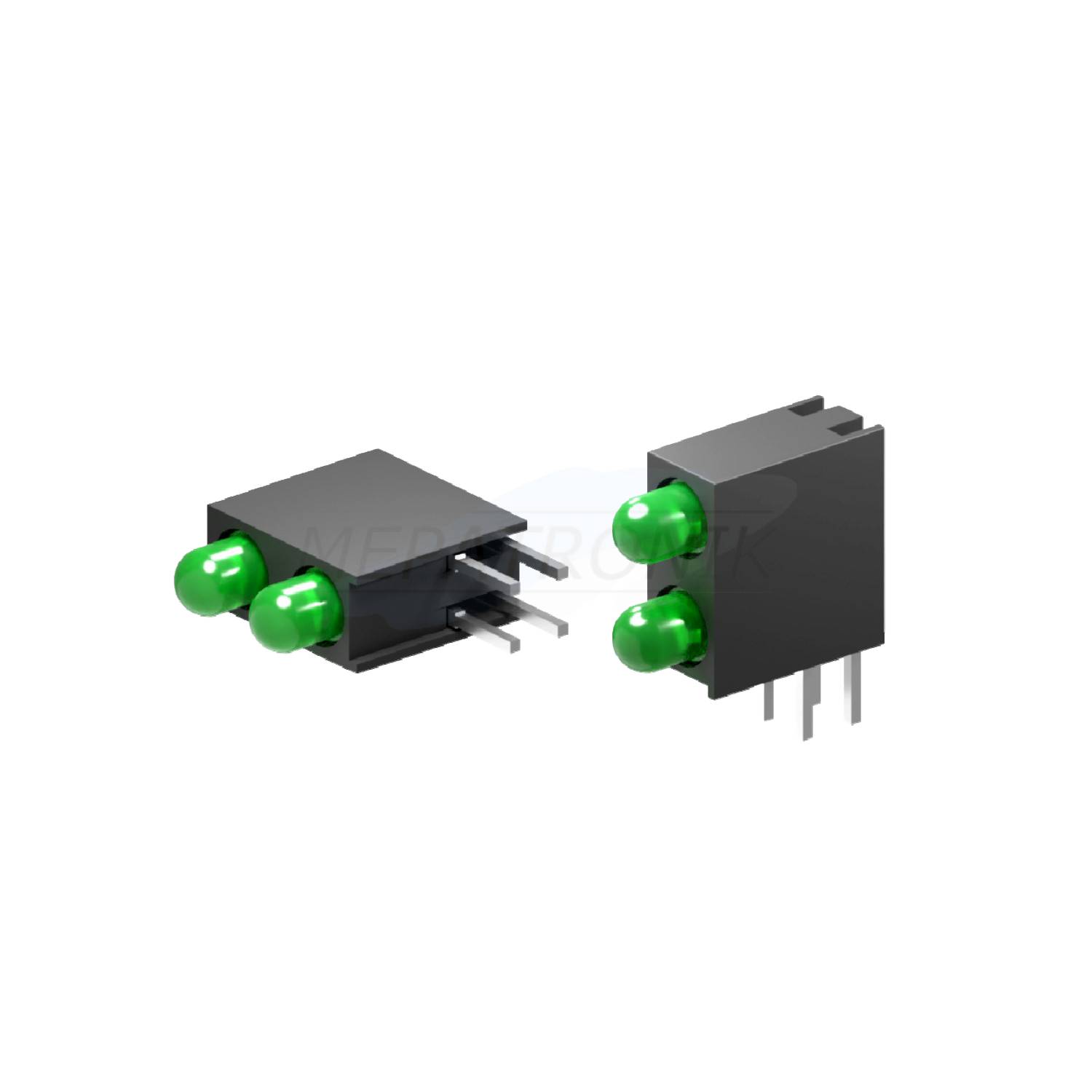 L-7104MD/2GD LED3MM GREEN Kunststoffblock BI-LEVEL LEUCHTDIODE THT Kingbright | Set 500 Stück-0