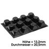 Elastikpuffer schwarz Bumpondo 20,5 x 13,2mm 12 Stück