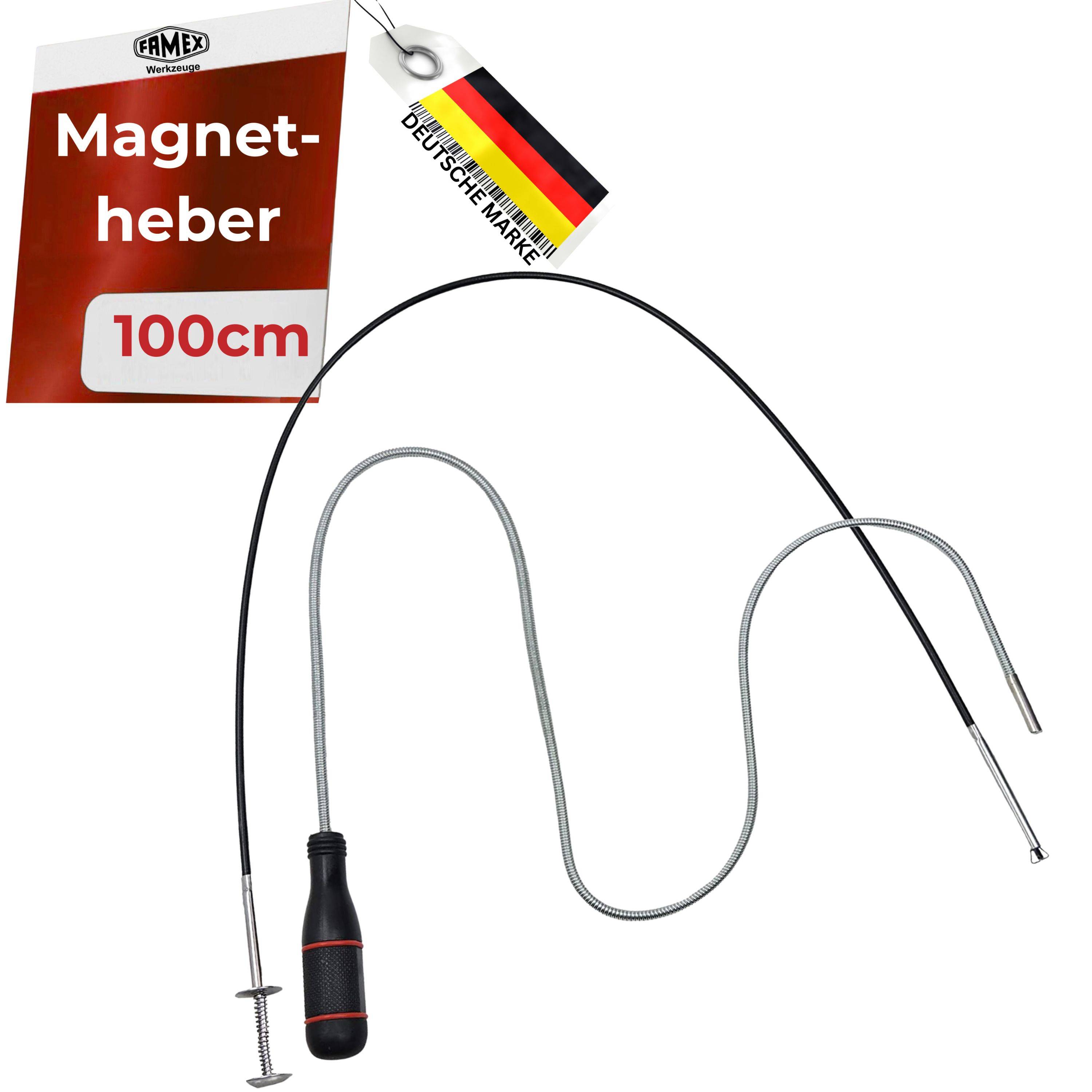 FAMEX 15113 Set Magnetheber mit Krallengreifer - extra lange Ausführung 100cm - Magnetstab - 500g Tragkraft-0