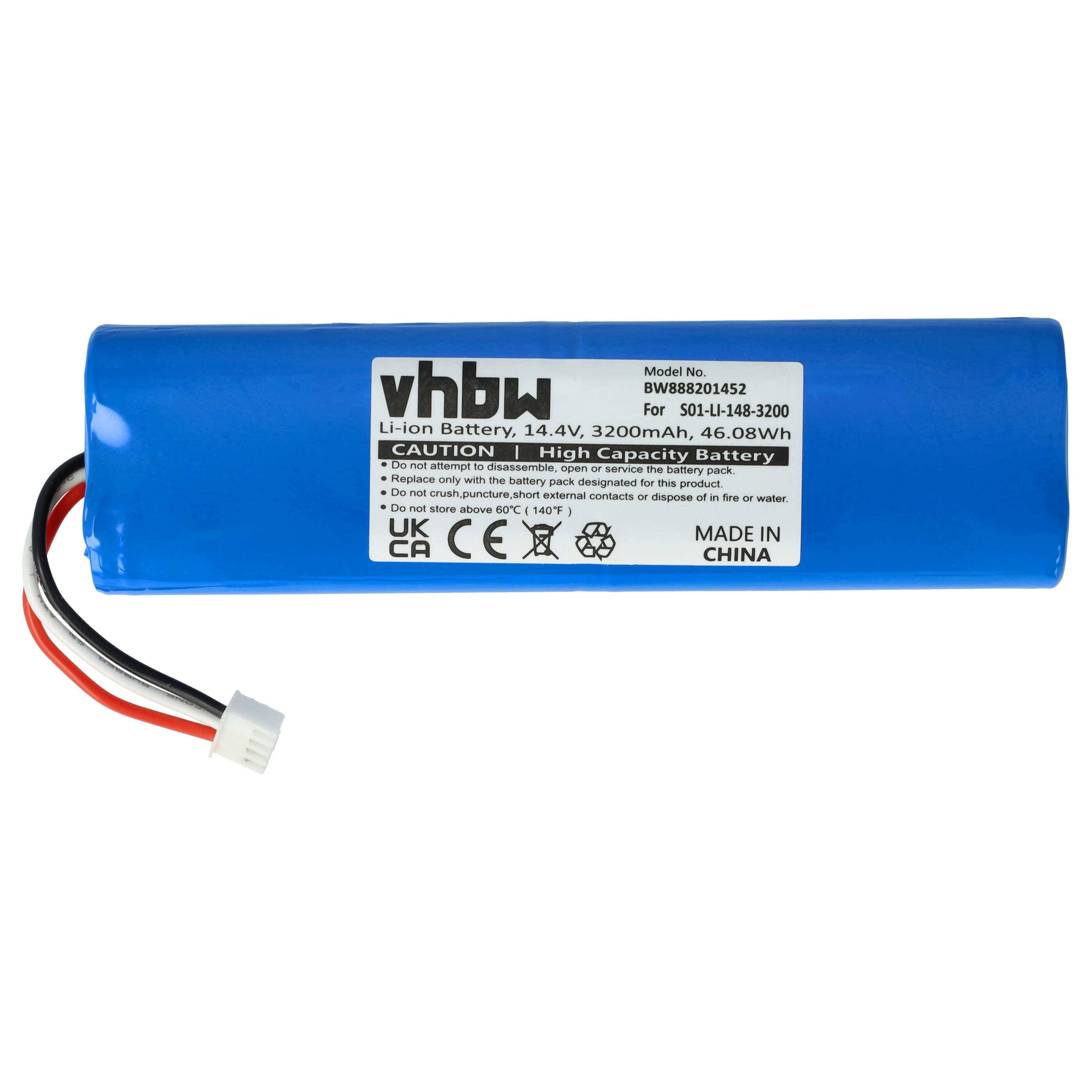 vhbw Akku kompatibel mit Eurovacs Deebot N8 Pro | N8 Pro+ Saugroboter (3200 mAh, 14,4 V, Li-Ion)-0