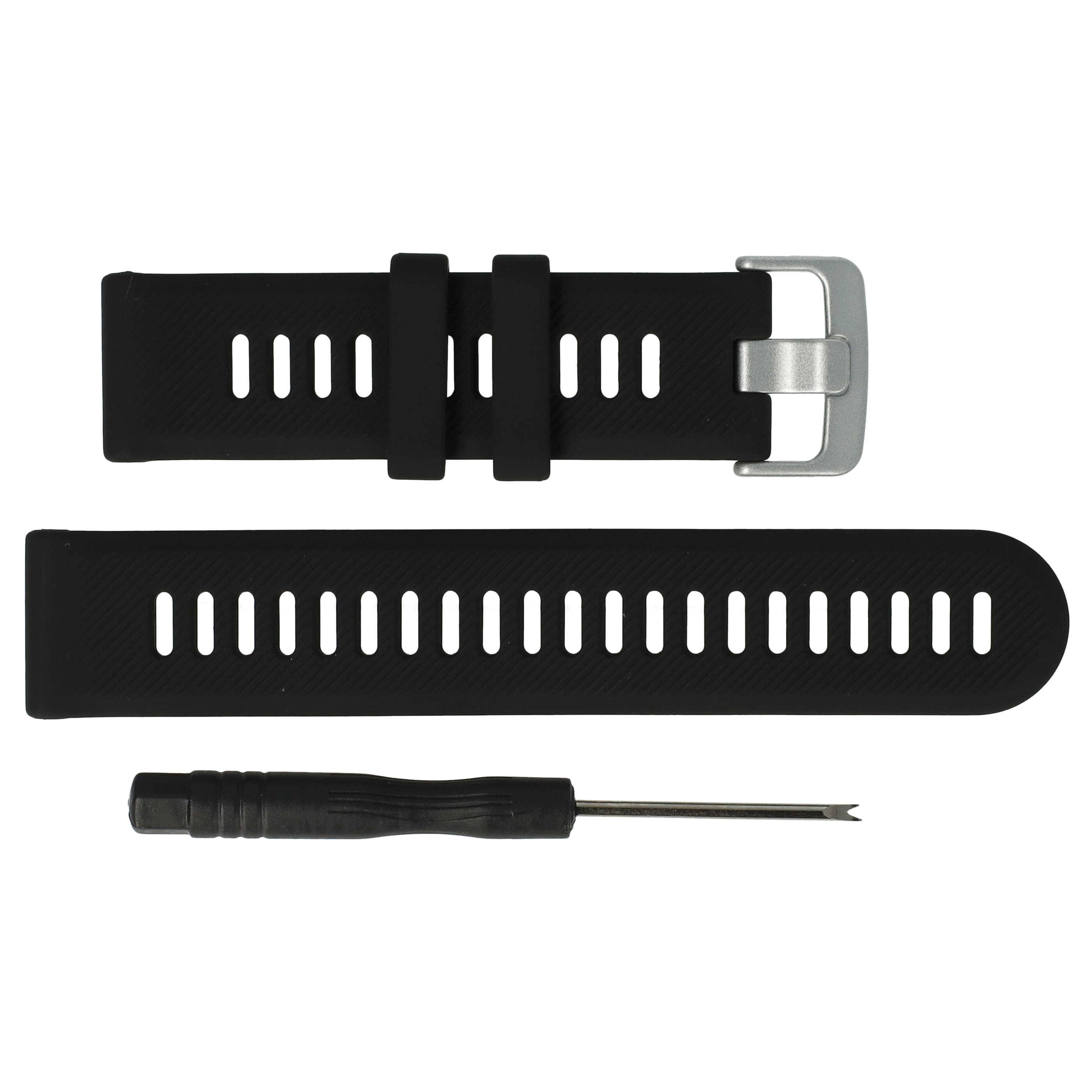 vhbw Ersatz Armband kompatibel mit Garmin Forerunner 945 LTE | 745 Fitnessuhr, Smartwatch - 9 + 12,2 cm Silikon schwarz-0