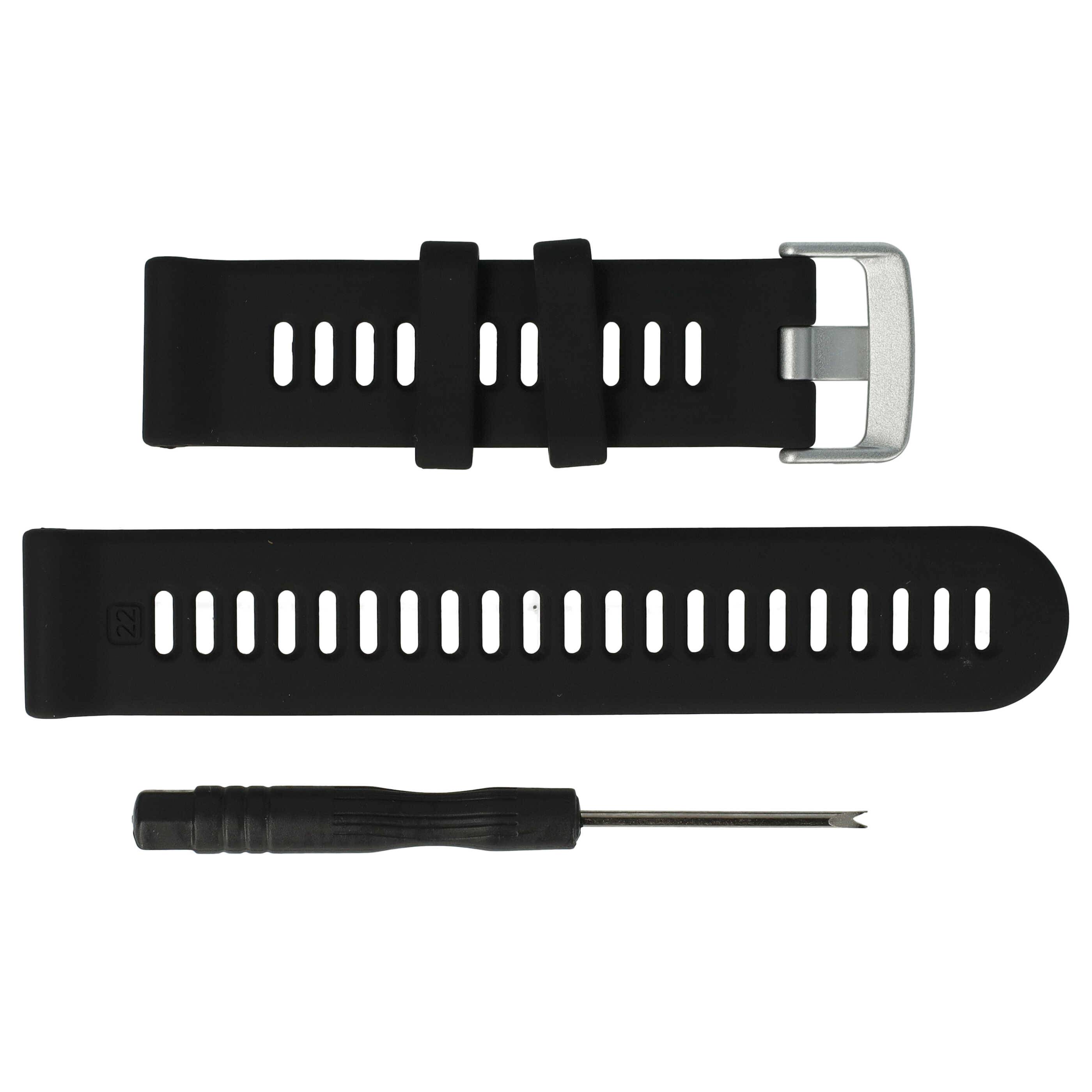 vhbw Ersatz Armband kompatibel mit Garmin Forerunner 945 LTE | 745 Fitnessuhr, Smartwatch - 9 + 12,2 cm Silikon schwarz-1