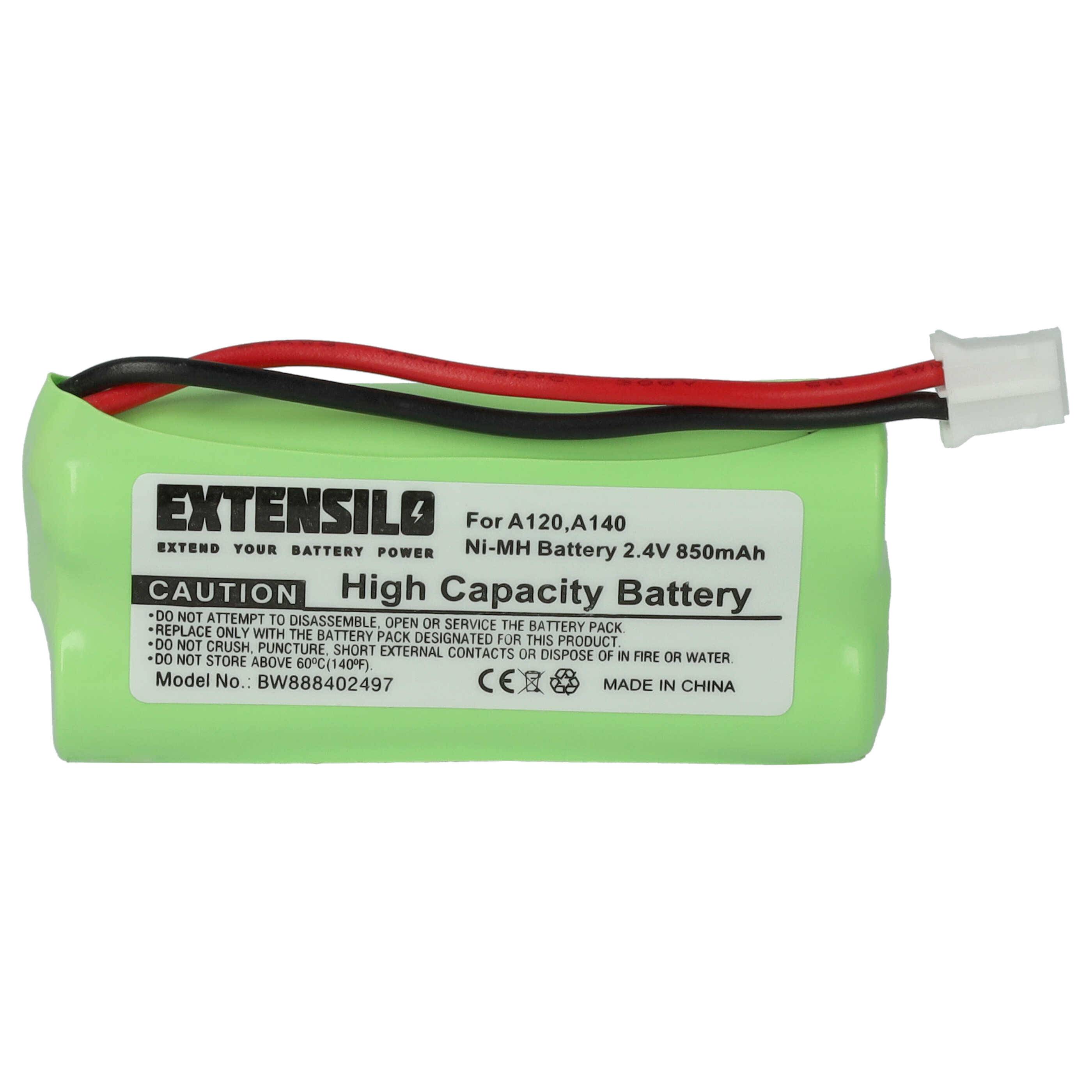 EXTENSILO Akku kompatibel mit T-Com Sinus 100 schnurlos Festnetz Telefon (850 mAh, 2,4 V, NiMH)-0