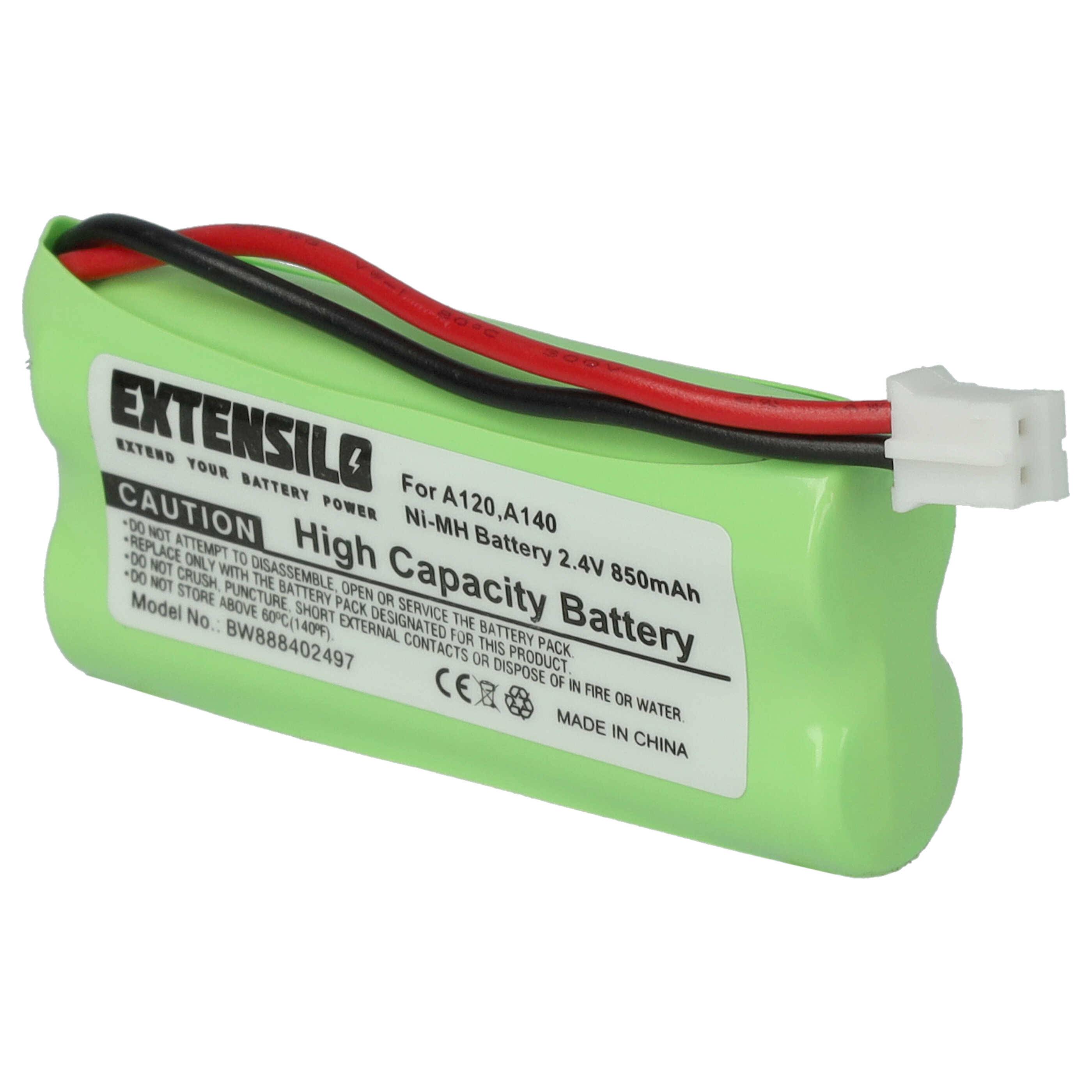 EXTENSILO Akku kompatibel mit T-Com Sinus 100 schnurlos Festnetz Telefon (850 mAh, 2,4 V, NiMH)-1