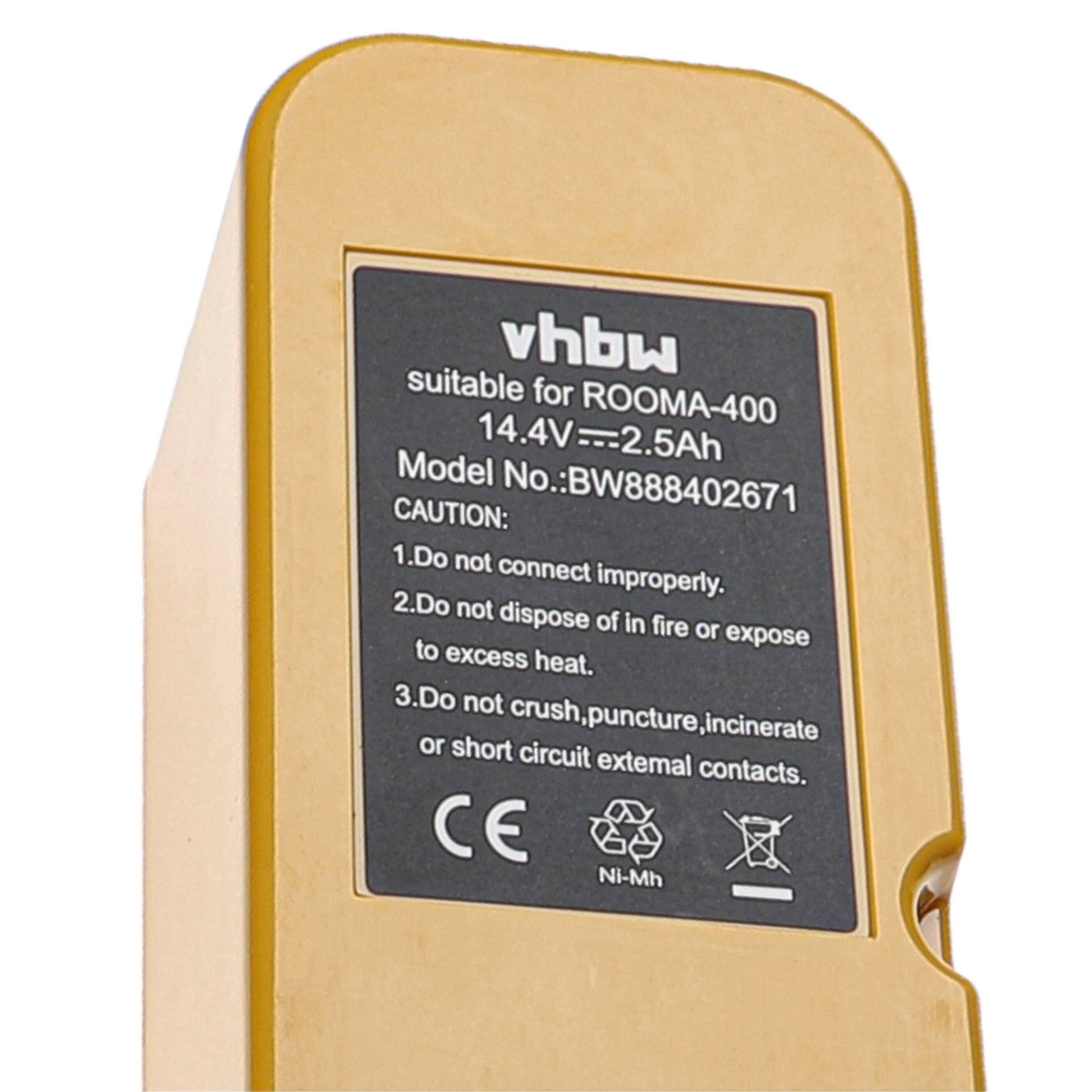 vhbw Akku kompatibel mit iRobot iTouchless AV002A | AV001A Saugroboter Gelb (2500 mAh, 14,4 V, NiMH)-4