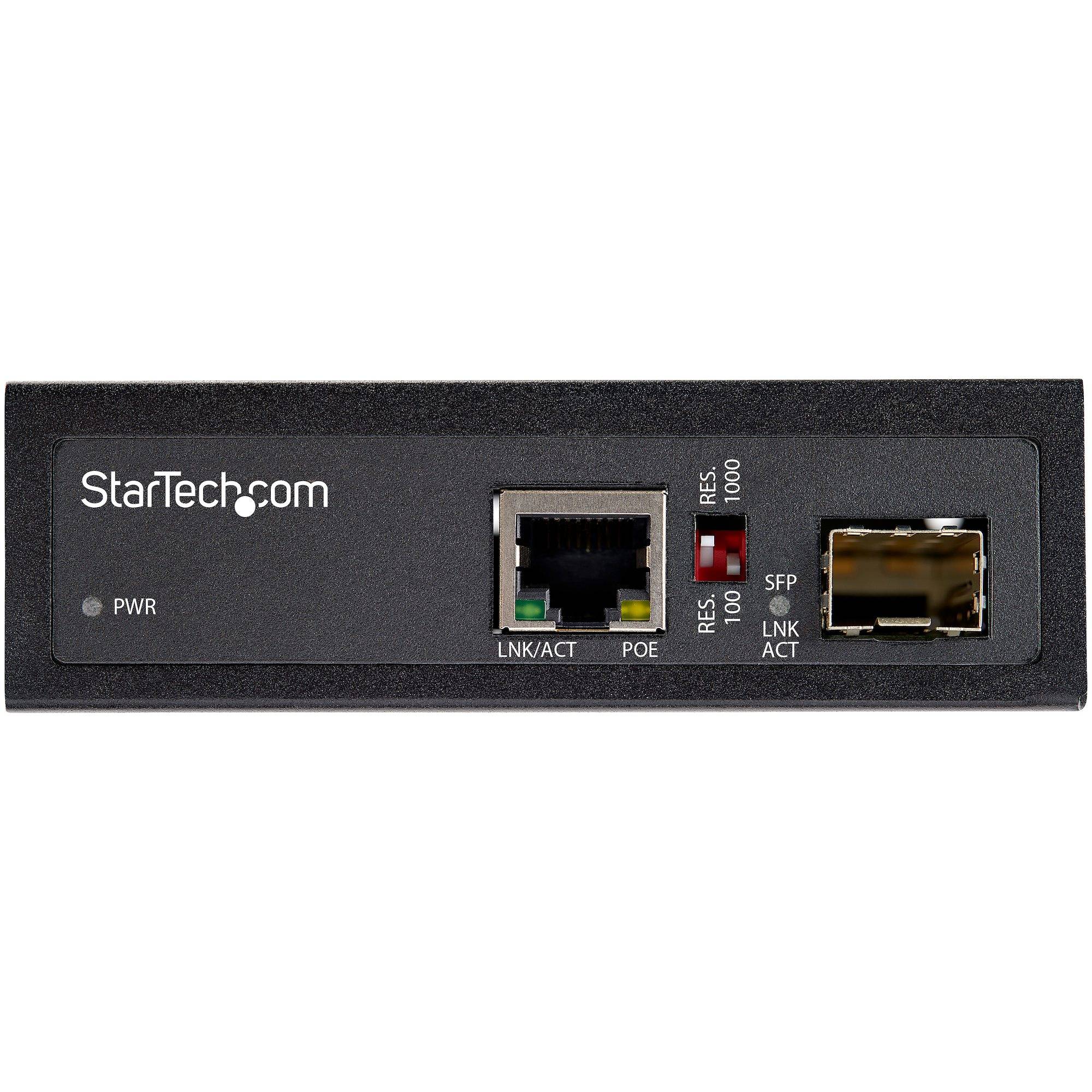 PoE + Industrial Media Converter 60W - Medienkonverter LWL Kupfer - Singlemode-/-2