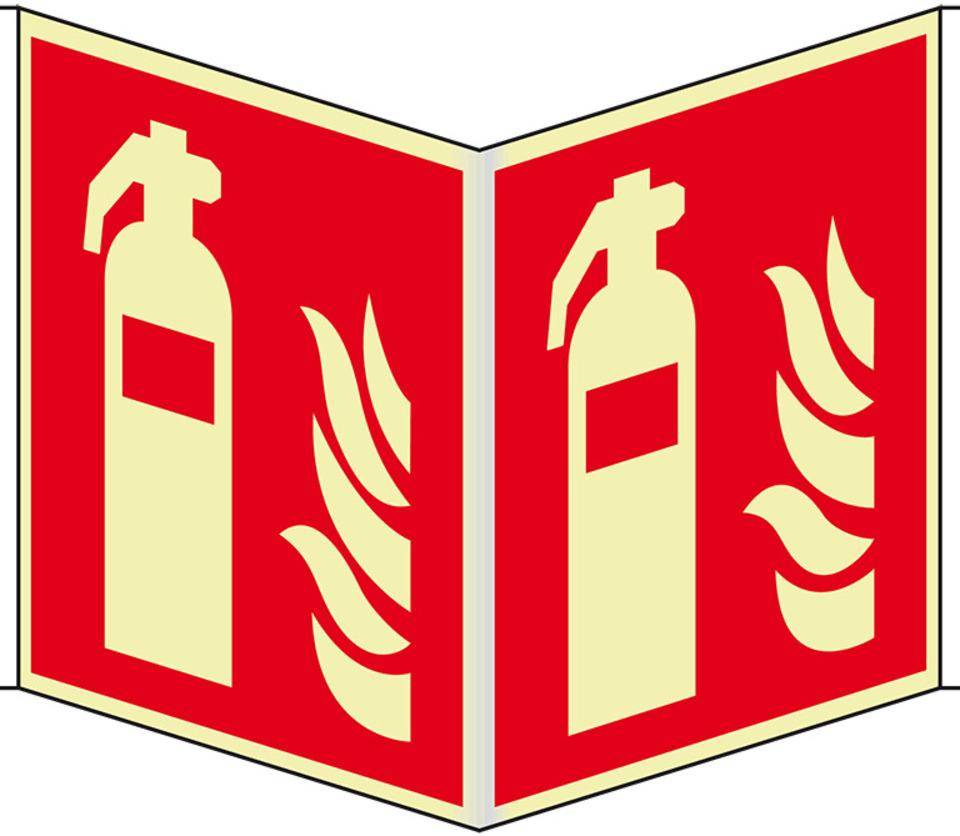 PERMALIGHT® power langnachleuchtend Nasenschild Feuerlöscher, ASR/ISO, Kunststoff, 200x200mm-1