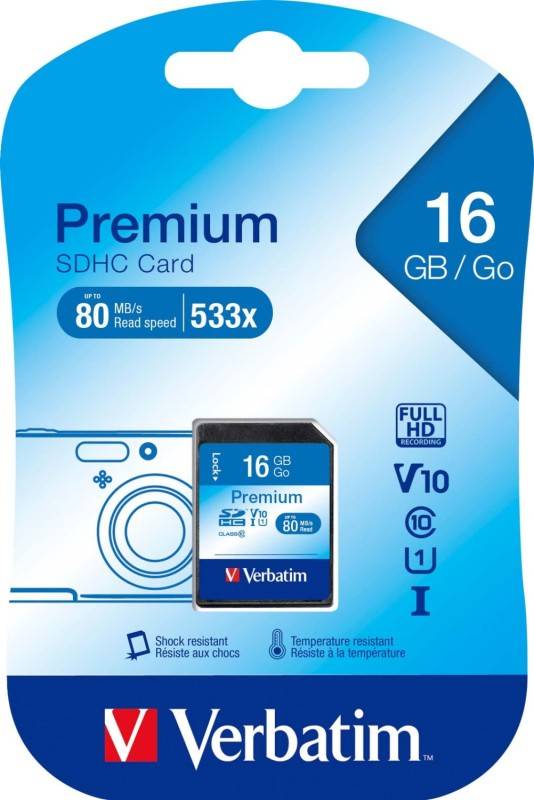 Verbatim Flash-Speicherkarte - 16 GB - Class 10 - SDHC-0