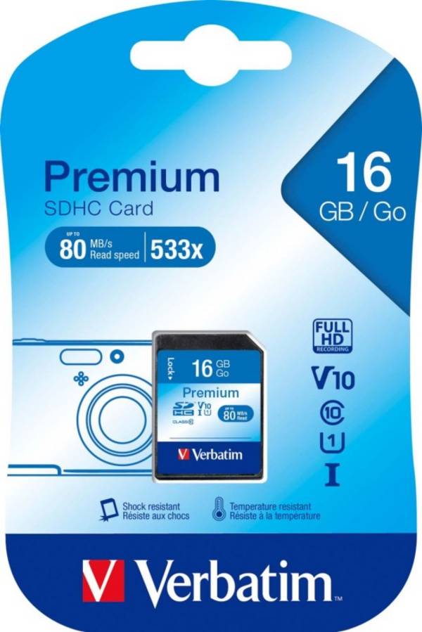 Verbatim Flash-Speicherkarte - 16 GB - Class 10 - SDHC