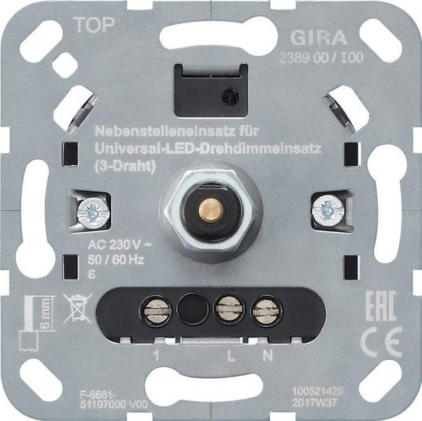 GIRA - Dreh-Nebenst.eins.3Dr LED-Dimmer Einsatz 238900