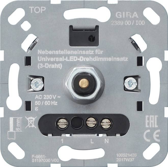 GIRA - Dreh-Nebenst.eins.3Dr LED-Dimmer Einsatz 238900-0