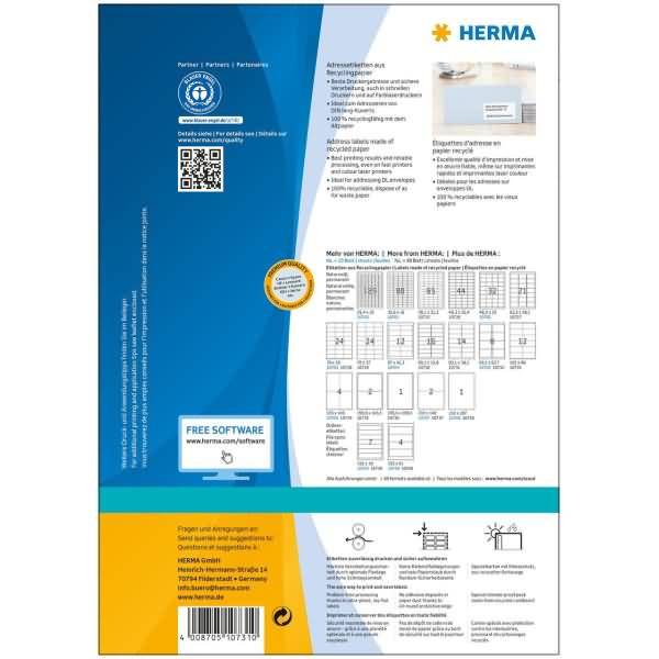 Etiketten 99,1x38,1mm naturweiß RC A4 VE=80 Blatt-1