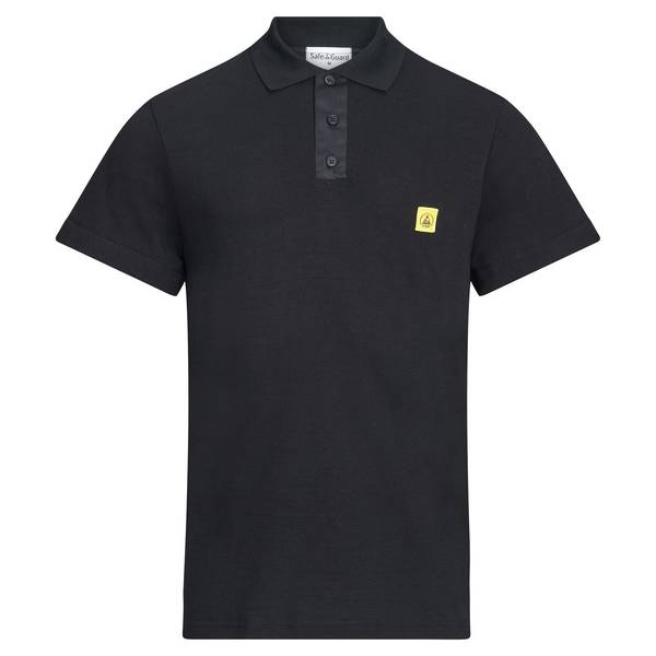 ESD-Poloshirt (ohne Brusttasche) mit ESD-Symbol, unisex, 210g/m², schwarz, S
