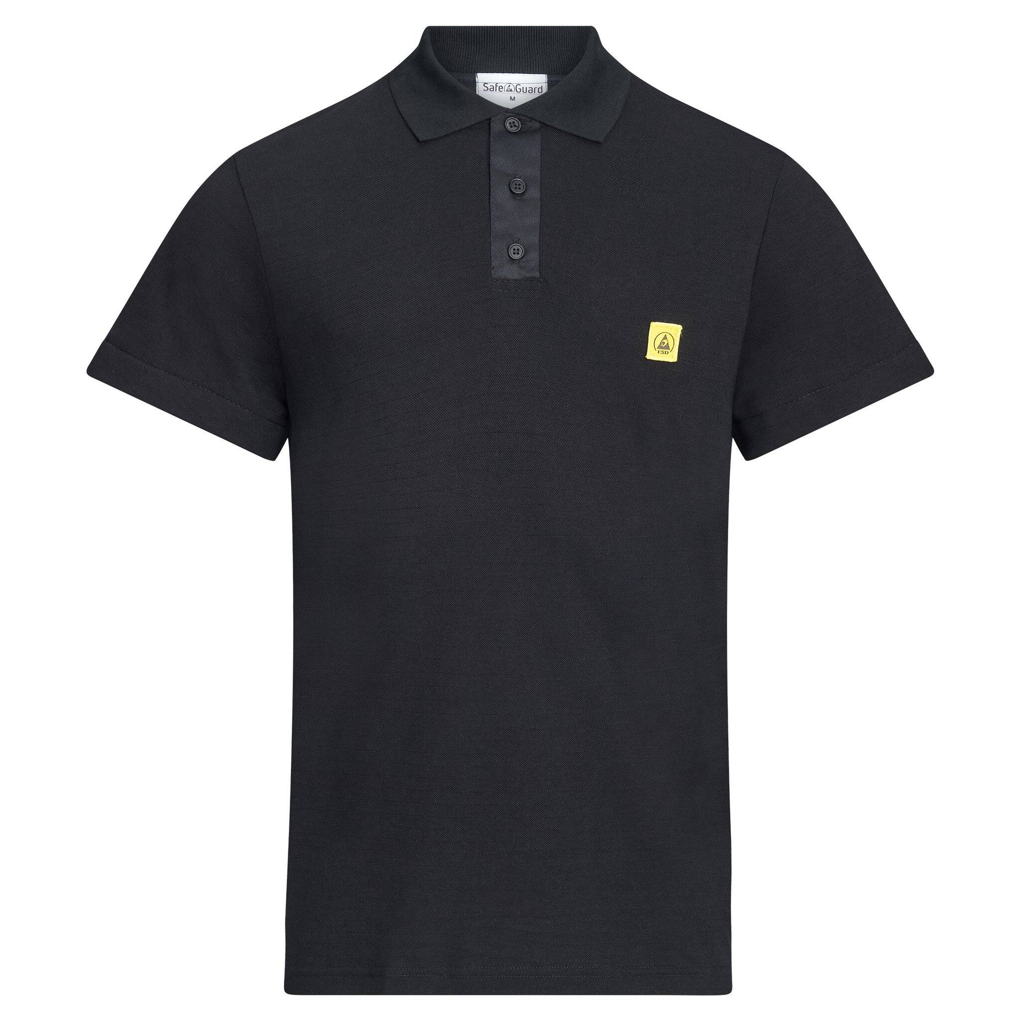 ESD-Poloshirt (ohne Brusttasche) mit ESD-Symbol, unisex, 210g/m², schwarz, S-0