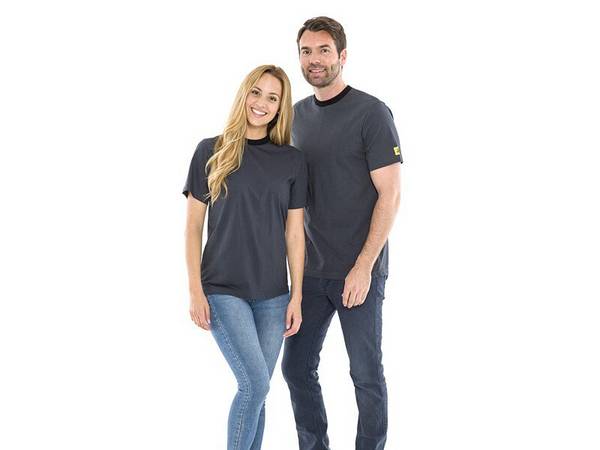 ESD-T-Shirt, rundhals, kurzarm, 150g/m², dunkelgrau, Größe 5XL