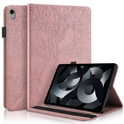 Für Apple iPad 10.9 2022 10. Generation Baum Muster Pink Kunstleder Hülle Cover Tablet Tasche Case Neu