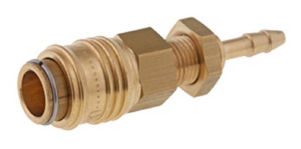 Kupplungsdose NW 5 mit Schlauchtülle mit Schottgewinde, gerade MS, 4,0 mm 35 bar