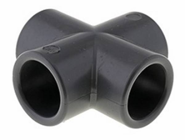 PVC-U- Klebemuffen- Kreuz- Stück, 33,0 mm 25,0 mm 33,0 mm 16 bar