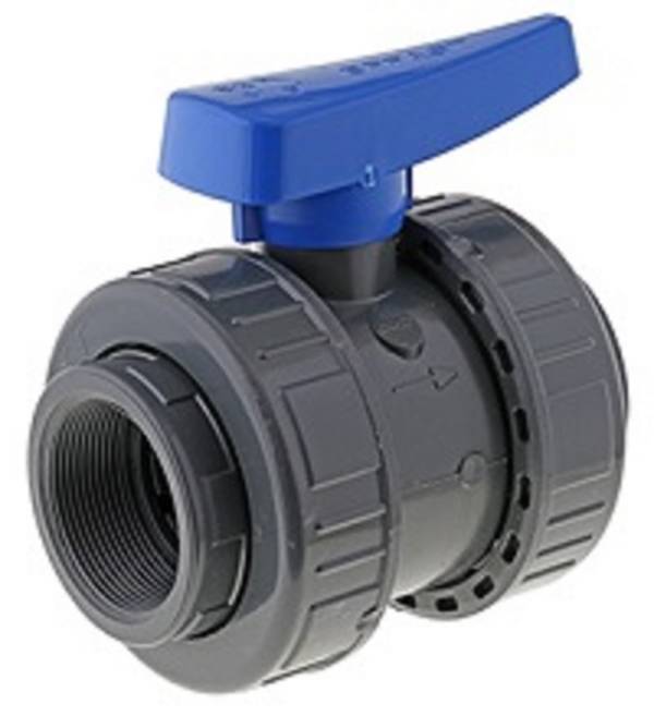 Kugelhahn PVC-U Wasserhandhabung mit Innengewinde, EPDM Dichtung Rp 1“, 16 bar